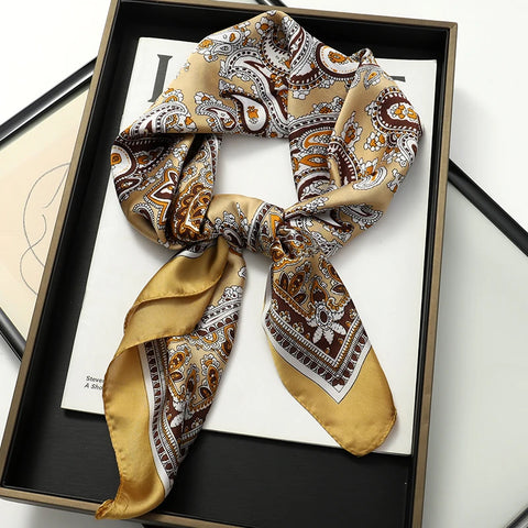 Elegant 70x70cm Silk Feeling Scarf