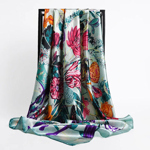 Elegant Silk Square Scarf for Women
