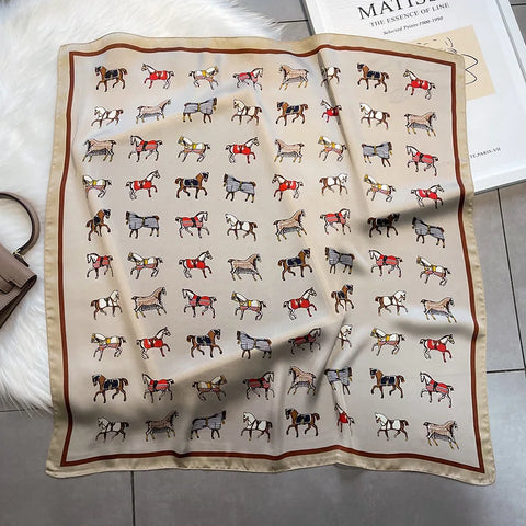 2025 Silk Shawl Cat Print Headscarf