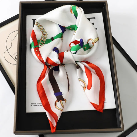 Wild Leopard Print Silk Scarf - Satin Shawl Design