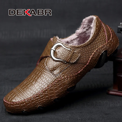 DEKABR Grote maten heren loafers handgemaakt echt leer 