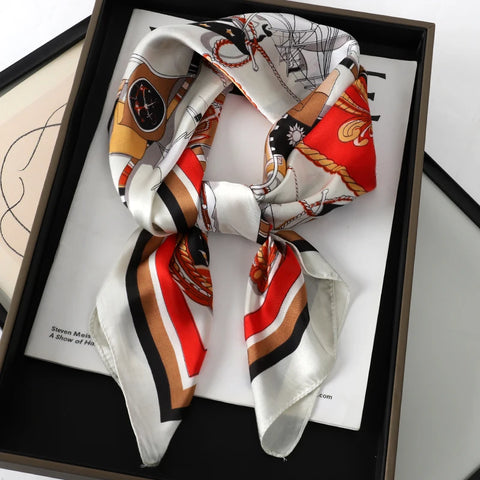 Elegant 70x70cm Silk Feeling Scarf