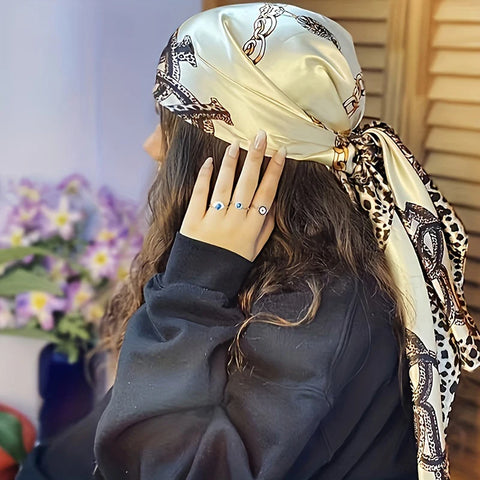 Elegant Satin Square Scarf for Women