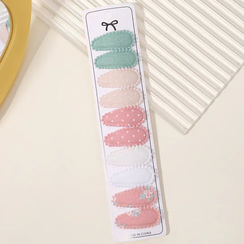 10/20Pcs Cotton Print Hair Clip Hairpin for Girls - Fabric Plaid Mini BB Hair Grips - Cute Baby Hair Accessories - Perfect New Year Gift