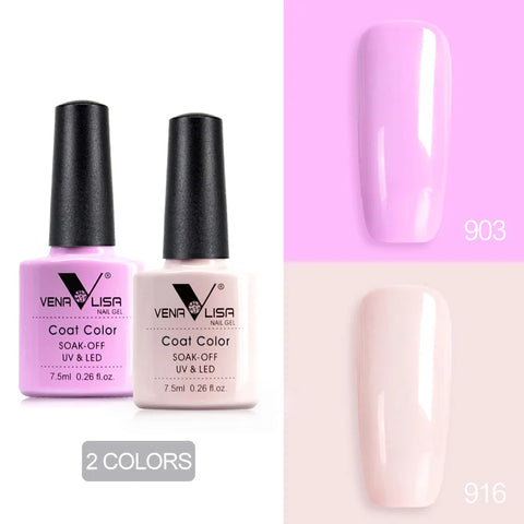 Venalisa Nude Color Gel Base &amp; Nowipe Top Coat Set 