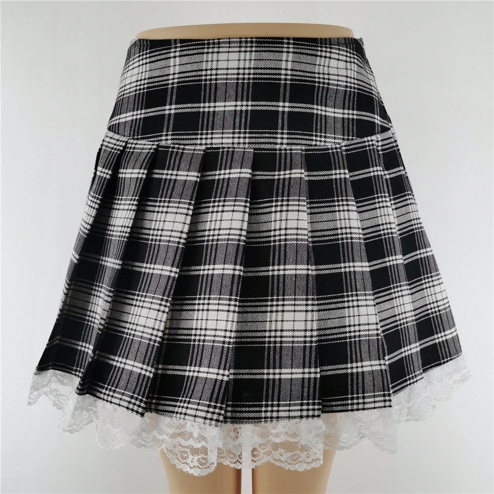 Harajuku Punk Gothic Black High Waist Mini Skirt for Women