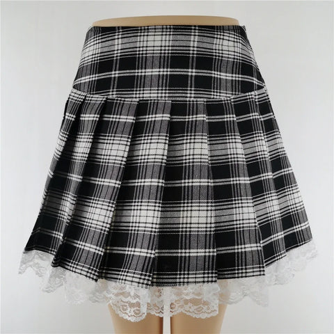 Harajuku Punk Gothic Zwarte Minirok met Hoge Taille voor Vrouwen