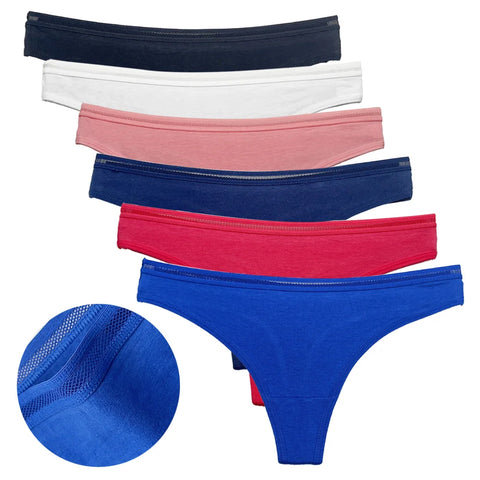 5 PCS/Set Women Cotton Thongs Panties - Sexy Low Waist G-String Ladies Brazilian Lingerie