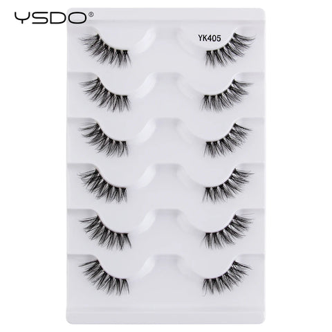 YSDO Natural Mink Eyelashes - 3/6/10 Pairs Wispy Faux 3D Lashes