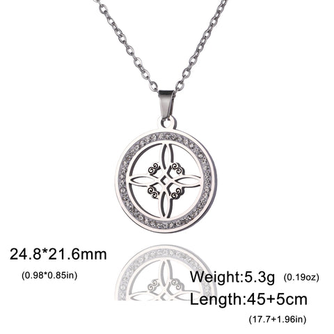 Skyrim Witchcraft Witch Knot Necklace - Stainless Steel Amulet with Clear Zircon Pendant | Perfect Wicca Jewelry Gift
