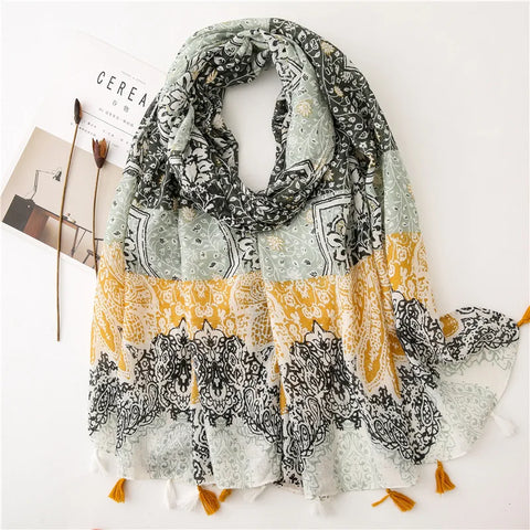 Luxury Cotton Scarf for Women - Stylish Large Shawl
