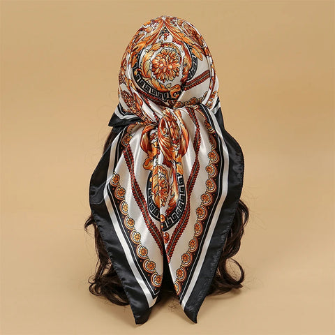 Elegant Satin Square Scarf for Women