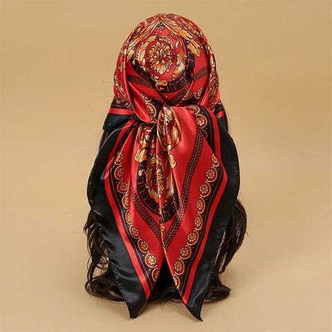 Elegant Satin Square Scarf for Women