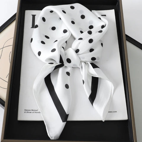 2025 Luxury Silk Skinny Scarf with Cat Print