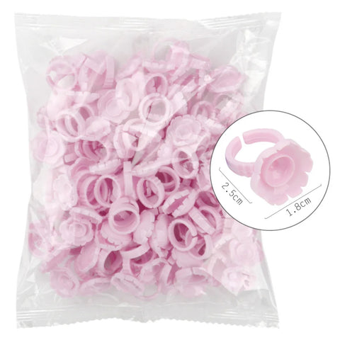 AILEISHI 100Pcs Disposable Eyelash Extension Glue Ring Cups
