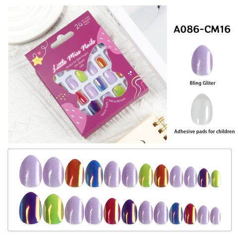 24 Pcs Children Cute Fake Nails