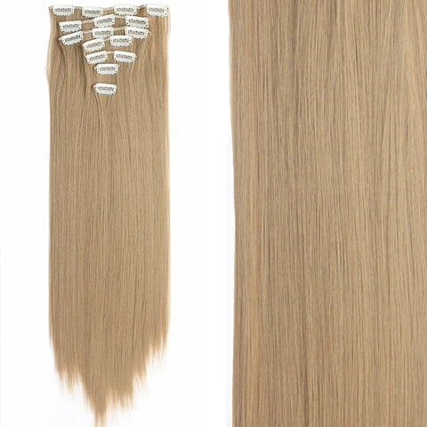 22-Inch Long Straight Wavy Hair Extensions Set