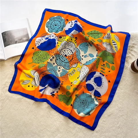 2025 Silk Shawl Cat Print Headscarf