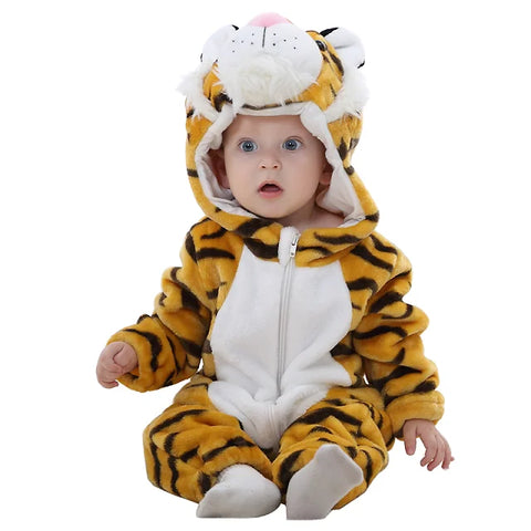MICHLEY Winter Baby Rompers Hooded Flannel Cosplay