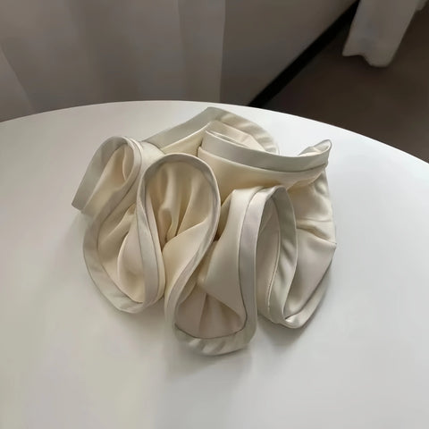 Korean Big Hair Tie Ribbon Scrunchies - Elegant Satin Elastic Hair Accessories for Women