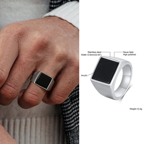 Punk Vintage Ethnic Rings for Men - Retro Viking Knot Rune Signet Ring Jewelry