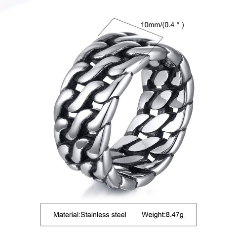 Punk Vintage Ethnic Rings for Men - Retro Viking Knot Rune Signet Ring Jewelry