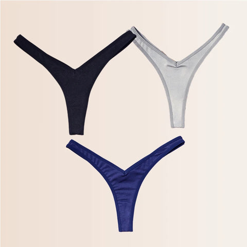 Seamless Thongs Solid Thong Panties for Women - Soft Silk Tangas