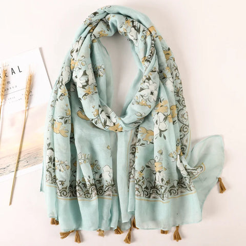Luxury Cotton Scarf for Women - Large Shawl & Hijab