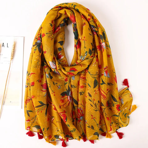 Luxury Cotton Scarf for Women - Stylish Large Shawl