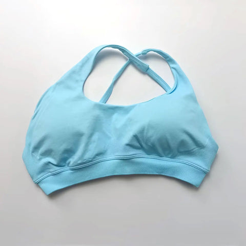NCLAGEN Asymmetric Sports Bra Gym Top for Women - High Support Halter Backless Fitness Activewear