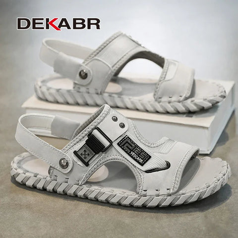 DEKABR Sommermode Hausschuhe aus PU-Leder 