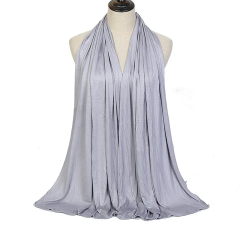 Soft Modal Cotton Jersey Hijab Scarf - Long Muslim Scarf for Women