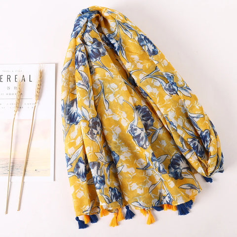 Luxury Cotton Scarf for Women - Large Shawl & Hijab