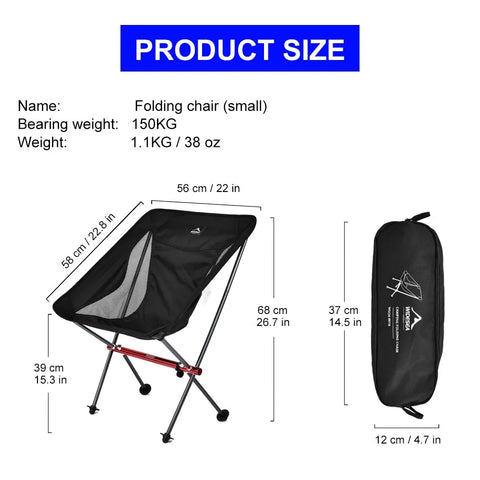 Widesea Camping Fishing Folding Chair - Portable Beach Chaise Longue for Relaxing and Leisure Travel