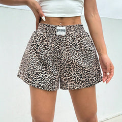 Mia Muse Women's Summer Leopard Print Shorts