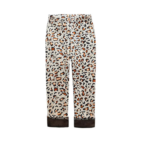 Vintage Floral Fleece Leggings for Girls