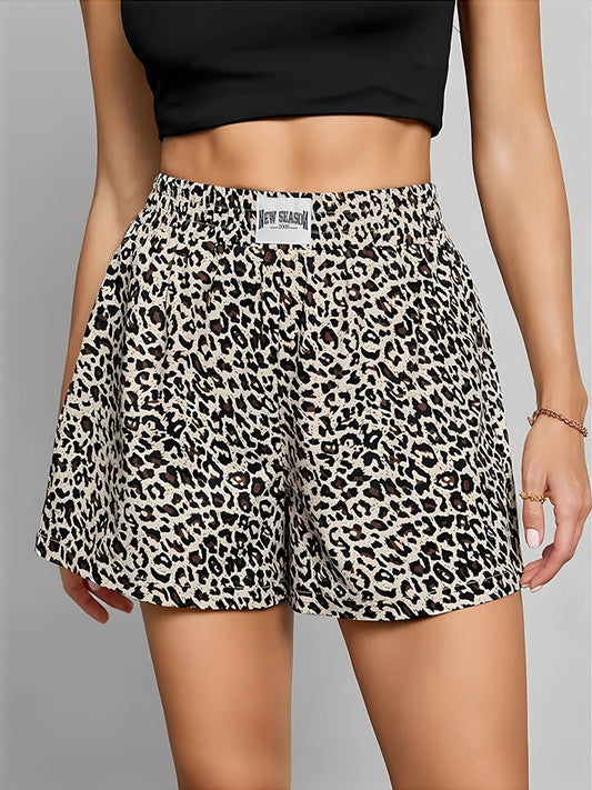 Mia Muse Leopard Print High Waist Shorts