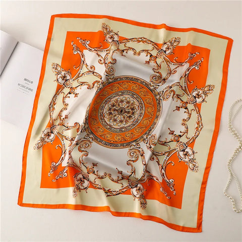 2025 Silk Shawl Cat Print Headscarf