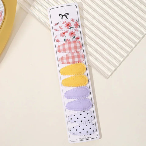 10/20Pcs Cotton Print Hair Clip Hairpin for Girls - Fabric Plaid Mini BB Hair Grips - Cute Baby Hair Accessories - Perfect New Year Gift