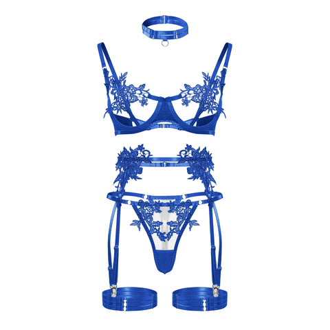 Sensual Lace Open Bra and Panties Set - Luxury See-Through Lingerie