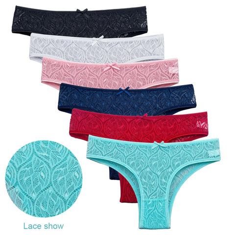 5 PCS/Set Mesh Briefs Lace Panties - Sexy Transparent Underwear for Women