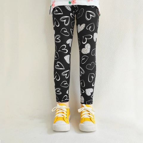 Girls' Floral Print Leggings for Spring & Autumn