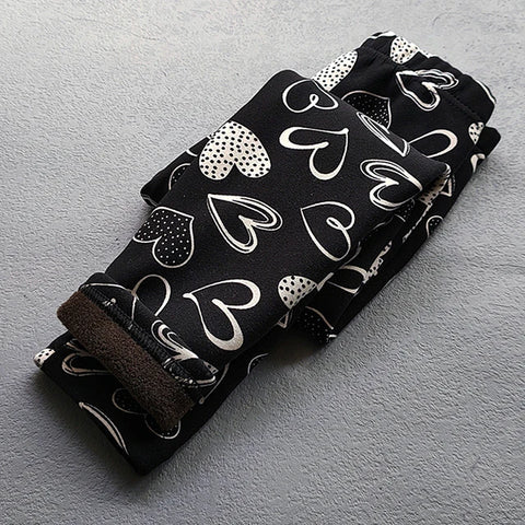 Spring Autumn Girls Fleece Leggings