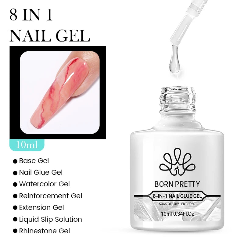 BORN PRETTY 10ml Jelly Nude Glitter Nail Gel Polish
