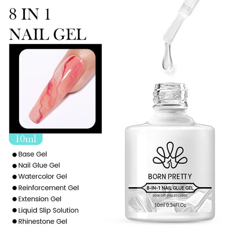 BORN PRETTY 10ml Jelly Nude Glitter Nail Gel Polish
