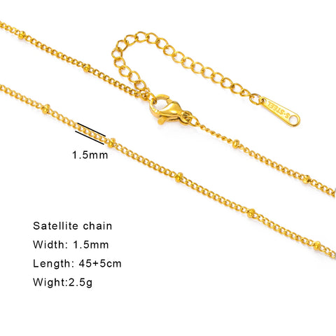 Skyrim Stainless Steel Gold Color Chain Necklace for Women – Minimalist Cuban Paperclip Twisted Snake Chain Fashion Jewelry