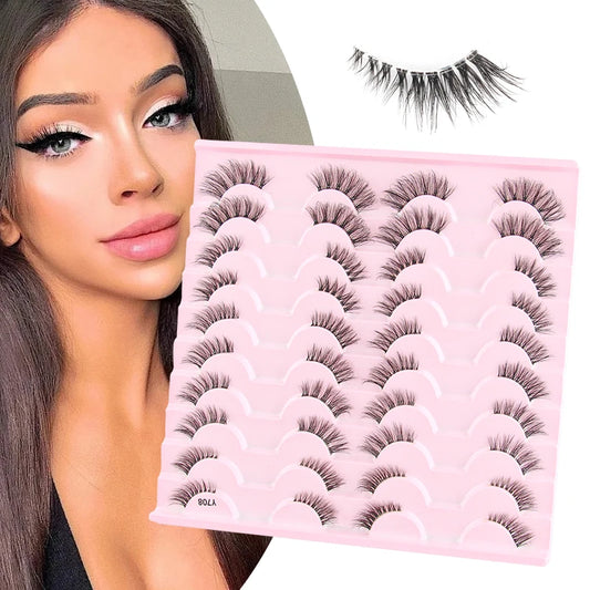 Half Eyelashes - Natural Faux Mink Cat Eye Lashes