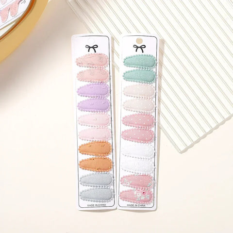 10/20Pcs Cotton Print Hair Clip Hairpin for Girls - Fabric Plaid Mini BB Hair Grips - Cute Baby Hair Accessories - Perfect New Year Gift