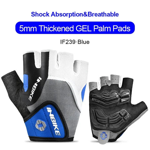INBIKE Shockproof GEL Pad Fiets Handschoenen voor Heren en Dames - Halve Vinger Sport Handschoenen voor Zomer Fietsen en Fitness in de Sportschool (Model IF239)
