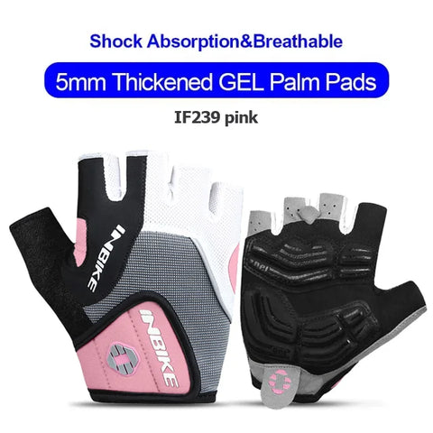 INBIKE Shockproof GEL Pad Fiets Handschoenen voor Heren en Dames - Halve Vinger Sport Handschoenen voor Zomer Fietsen en Fitness in de Sportschool (Model IF239)